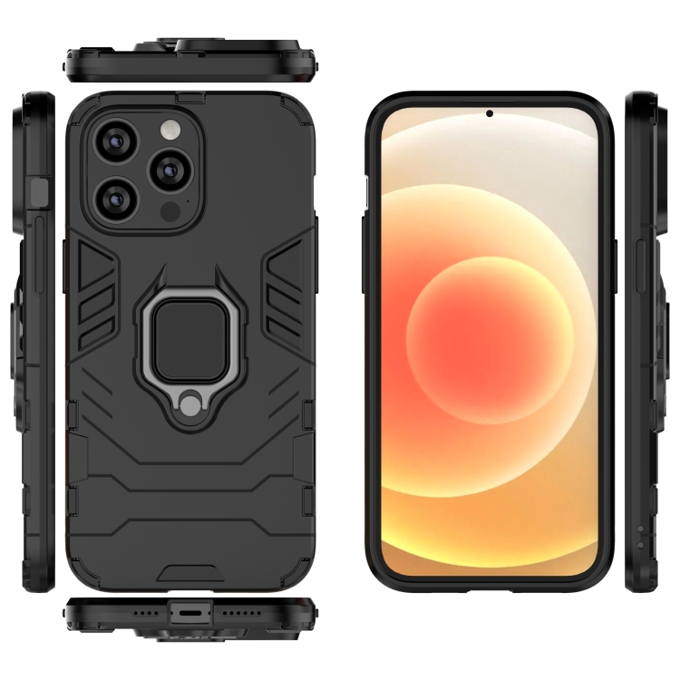  iPhone 14 Pro Skal Hybrid Ring Svart