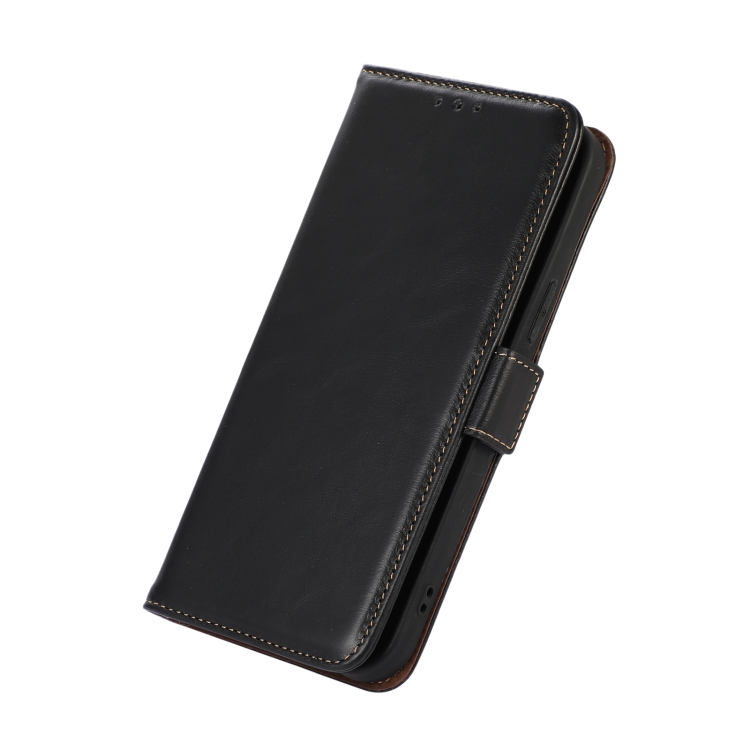  iPhone 14 Pro Fodral Crazy Horse Läder Svart