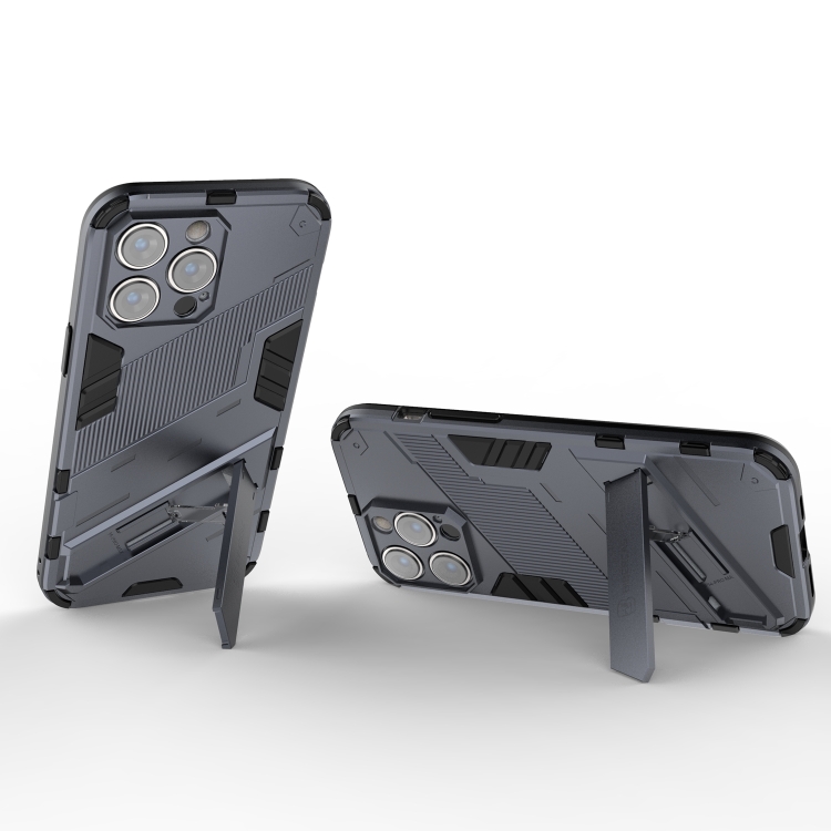  iPhone 14 Pro Skal Hybrid Med Kickstand Grå