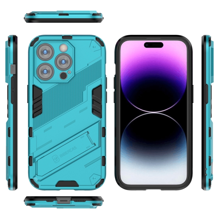  iPhone 14 Pro Skal Hybrid Med Kickstand Blå