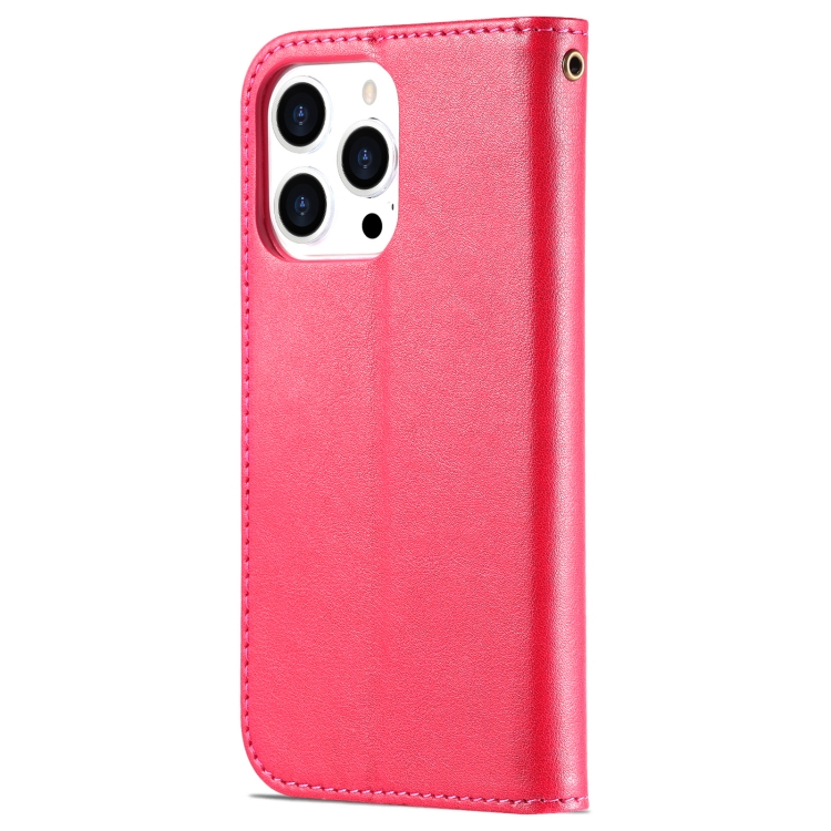AZNS AZNS iPhone 14 Pro Fodral Läder Röd/Rosa
