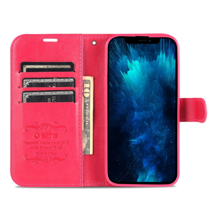 AZNS AZNS iPhone 14 Pro Fodral Läder Röd/Rosa