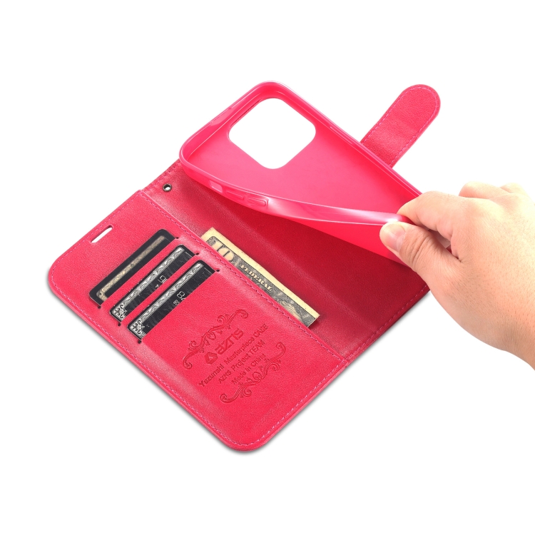 AZNS AZNS iPhone 14 Pro Fodral Läder Röd/Rosa