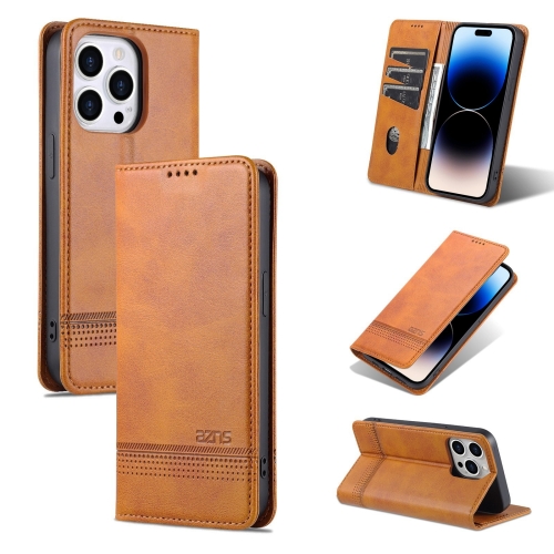 AZNS AZNS iPhone 14 Pro Fodral Flip Läder Brun