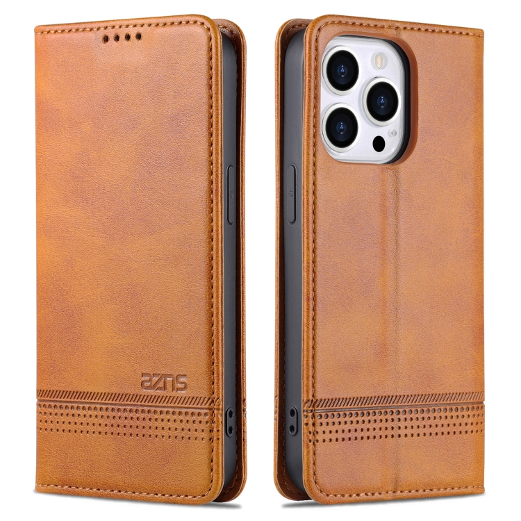 AZNS AZNS iPhone 14 Pro Fodral Flip Läder Brun