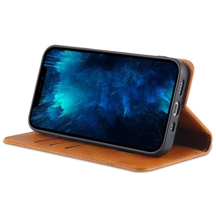 AZNS AZNS iPhone 14 Pro Fodral Flip Läder Brun