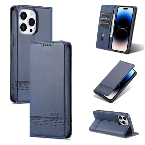 AZNS AZNS iPhone 14 Pro Fodral Flip Läder Mörk Blå