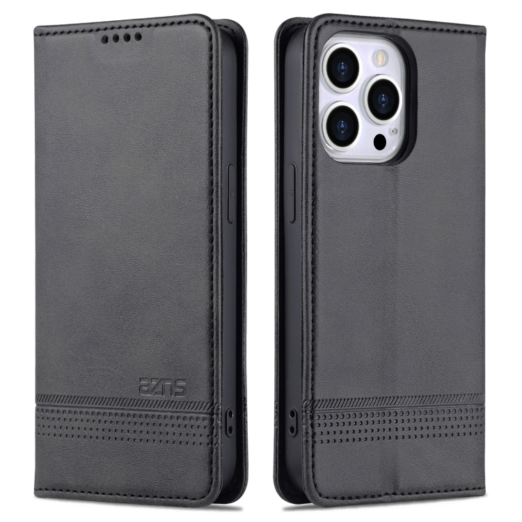 AZNS AZNS iPhone 14 Pro Fodral Flip Läder Svart