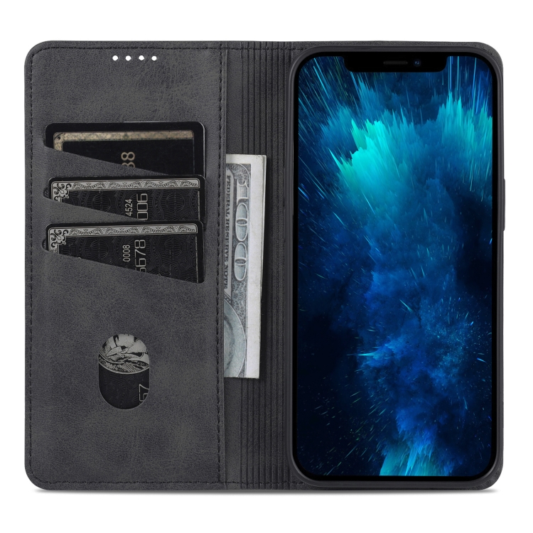 AZNS AZNS iPhone 14 Pro Fodral Flip Läder Svart
