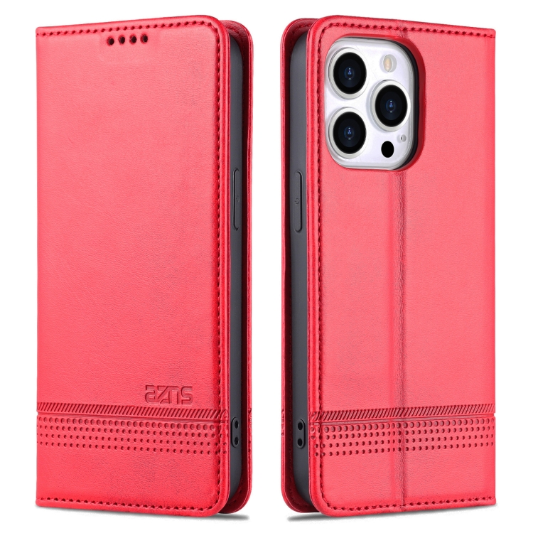 AZNS AZNS iPhone 14 Pro Fodral Flip Läder Röd