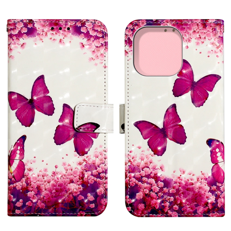  iPhone 14 Pro Fodral Med Tryck Rosa Fjäril