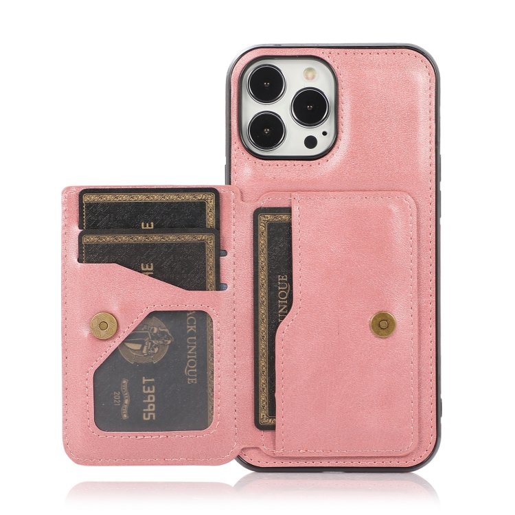  iPhone 14 Pro Skal Med Kortfack Och Magnet Roséguld