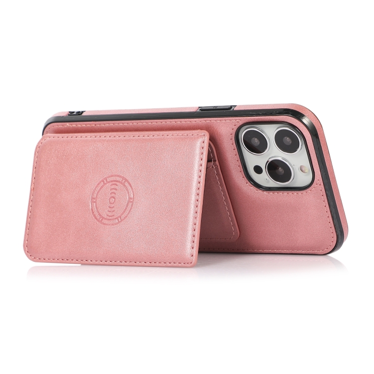  iPhone 14 Pro Skal Med Kortfack Och Magnet Roséguld
