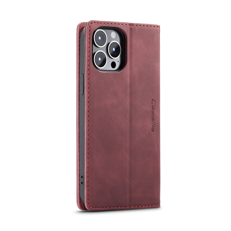CASEME CASEME iPhone 14 Pro Fodral Retro Flip Vinröd