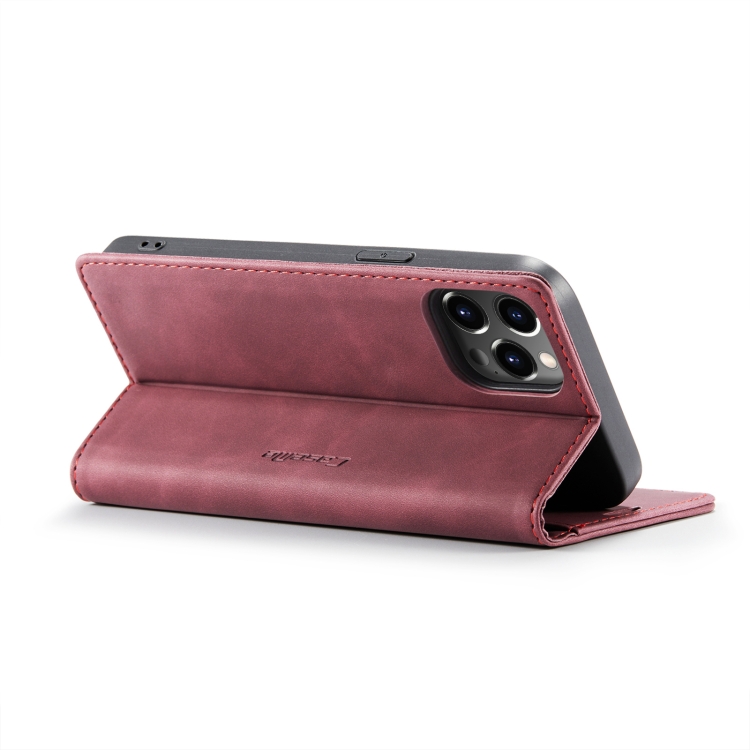 CASEME CASEME iPhone 14 Pro Fodral Retro Flip Vinröd