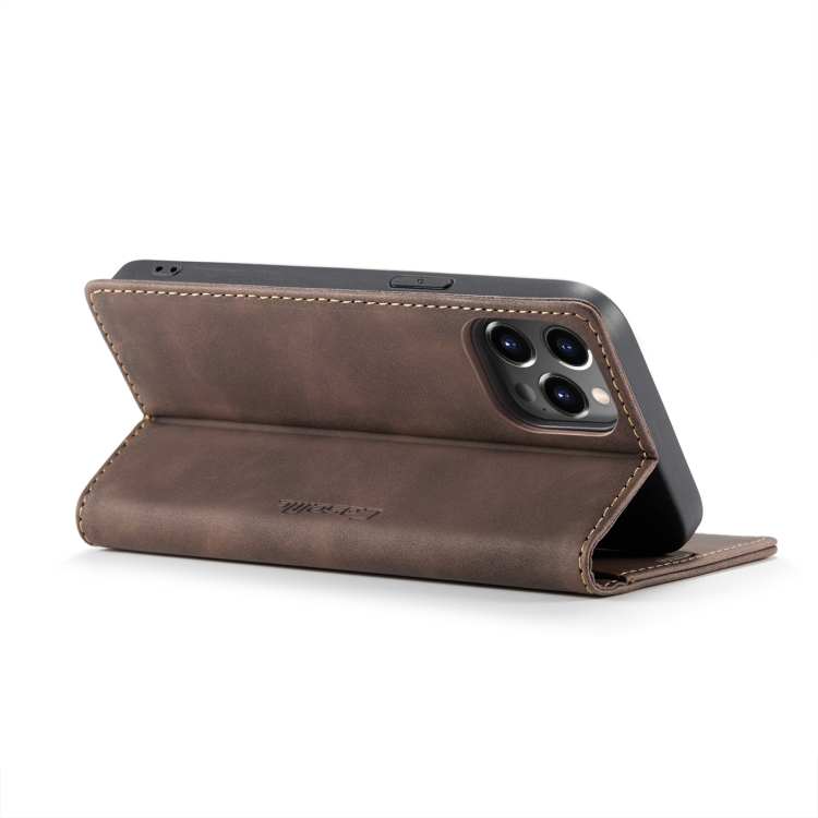 CASEME CASEME iPhone 14 Pro Fodral Retro Flip Mörk Brun