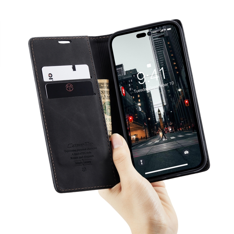CASEME CASEME iPhone 14 Pro Fodral Retro Flip Svart