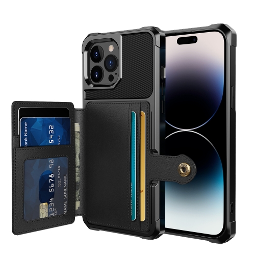  iPhone 14 Pro Skal Med Plånboksfunktion Svart