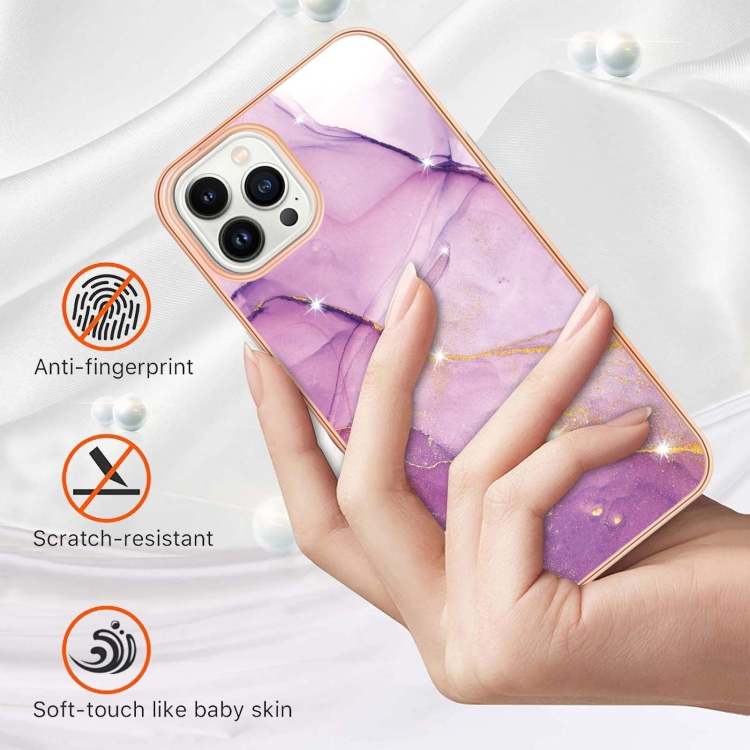  iPhone 14 Pro Skal Marmor Electroplate TPU