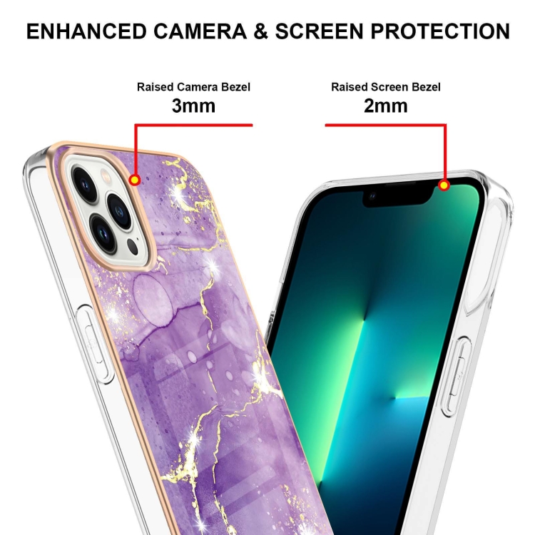  iPhone 14 Pro Skal Marmor Electroplate TPU