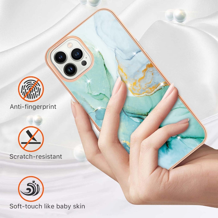  iPhone 14 Pro Skal Marmor Electroplate TPU