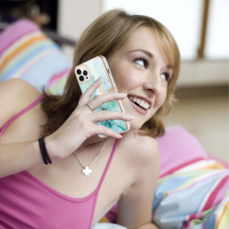  iPhone 14 Pro Skal Marmor Electroplate TPU