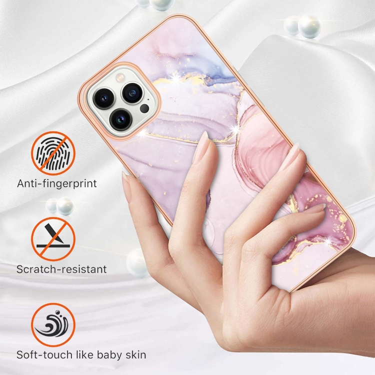  iPhone 14 Pro Skal Marmor Electroplate TPU