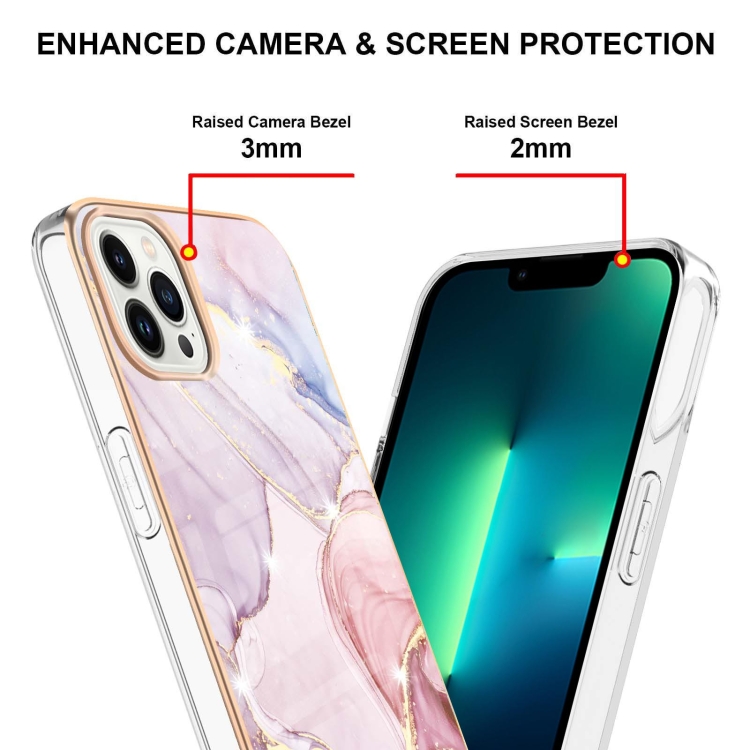  iPhone 14 Pro Skal Marmor Electroplate TPU