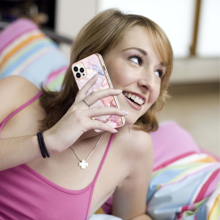  iPhone 14 Pro Skal Marmor Electroplate TPU