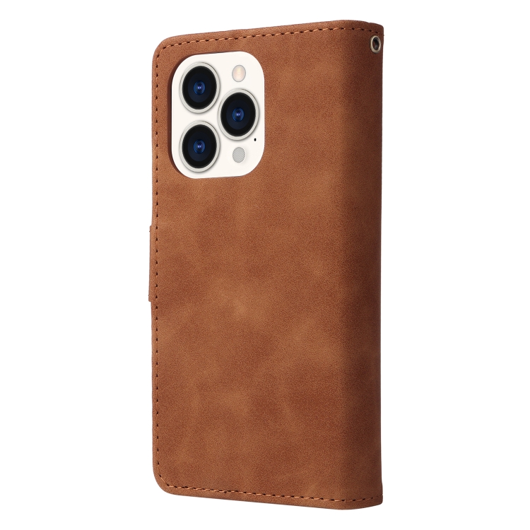  iPhone 14 Pro Fodral Flerfack Multifunktionell Brun