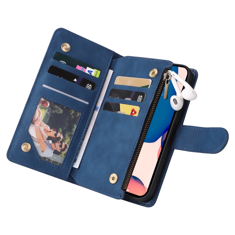  iPhone 14 Pro Fodral Flerfack Multifunktionell Blå