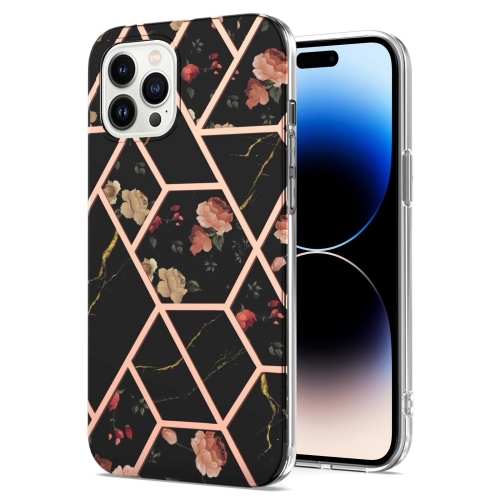  iPhone 14 Pro Skal Marmor TPU Svart