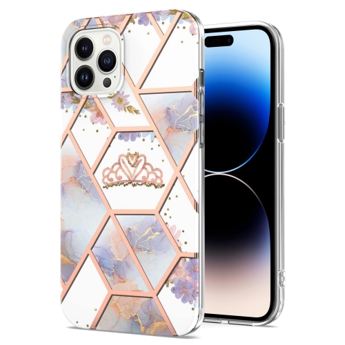  iPhone 14 Pro Skal Marmor TPU Krona