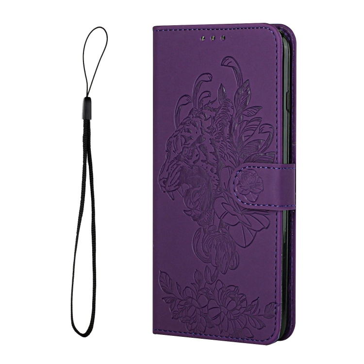  iPhone 14 Pro Fodral Tiger Tryck Lila