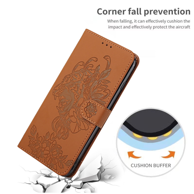  iPhone 14 Pro Fodral Tiger Tryck Brun