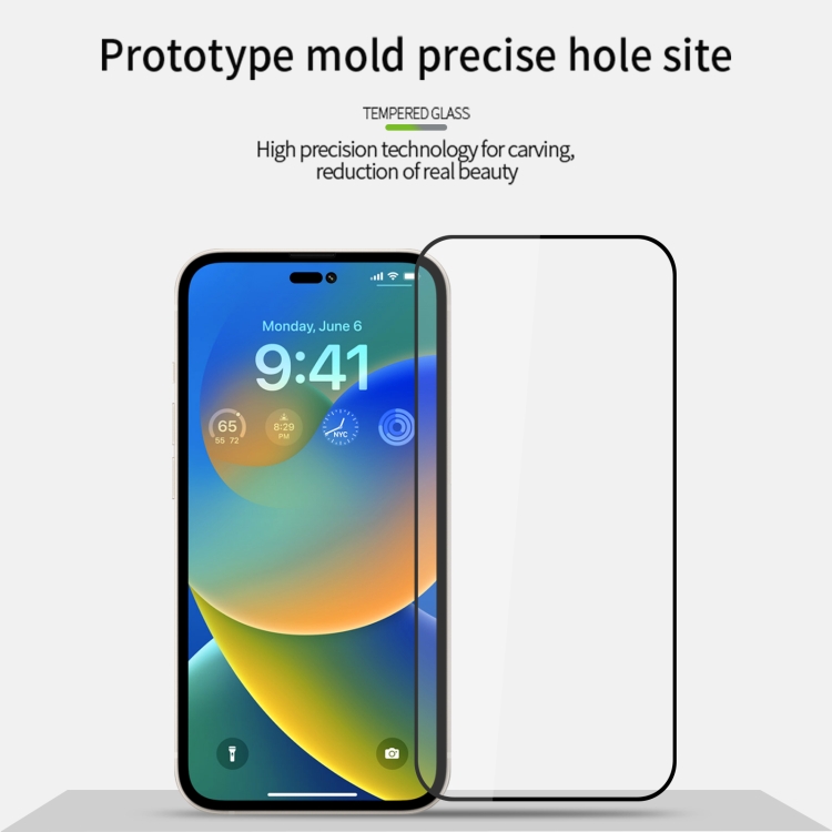 PINWUYO PINWUYO iPhone 14 Pro Skärmskydd Heltäckande Härdat Glas
