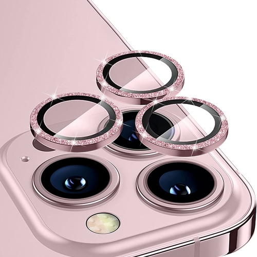 ENKAY ENKAY iPhone 14 Pro / 14 Pro Max Linsskydd Aluminium Glitter Rosa