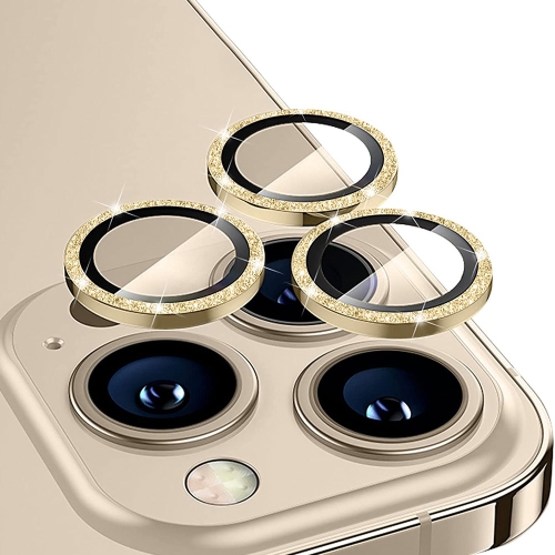 ENKAY ENKAY iPhone 14 Pro / 14 Pro Max Linsskydd Aluminium Glitter Guld
