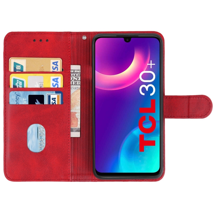  TCL 30+ (2022) Fodral Solid Läder Röd