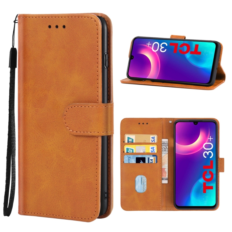  TCL 30+ (2022) Fodral Solid Läder Brun