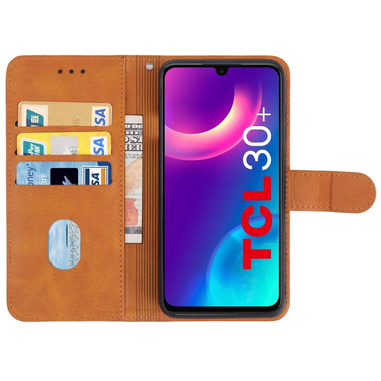  TCL 30+ (2022) Fodral Solid Läder Brun