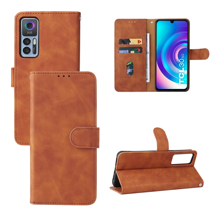  TCL 30+ (2022) Fodral Skin Touch Brun