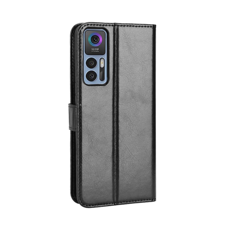  TCL 30+ (2022) Fodral Crazy Horse Retro Läder Svart