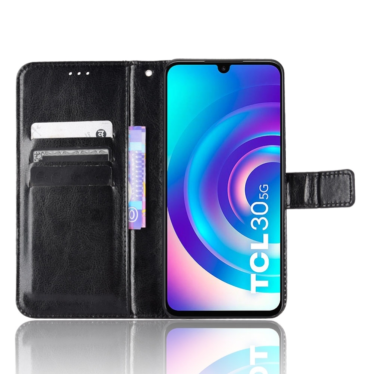  TCL 30+ (2022) Fodral Crazy Horse Retro Läder Svart