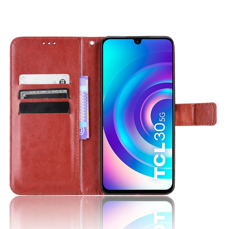  TCL 30+ (2022) Fodral Crazy Horse Retro Läder Brun