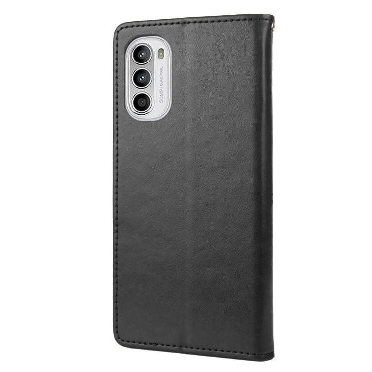  Motorola Moto G52/G82 Fodral Blommigt Tryck Svart