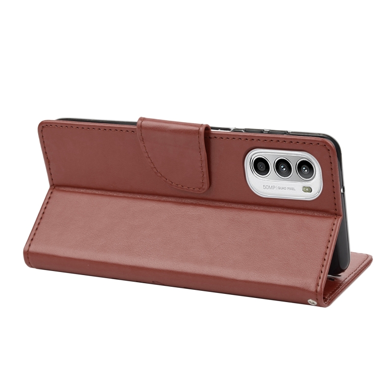  Motorola Moto G52/G82 Fodral Blommigt Tryck Brun