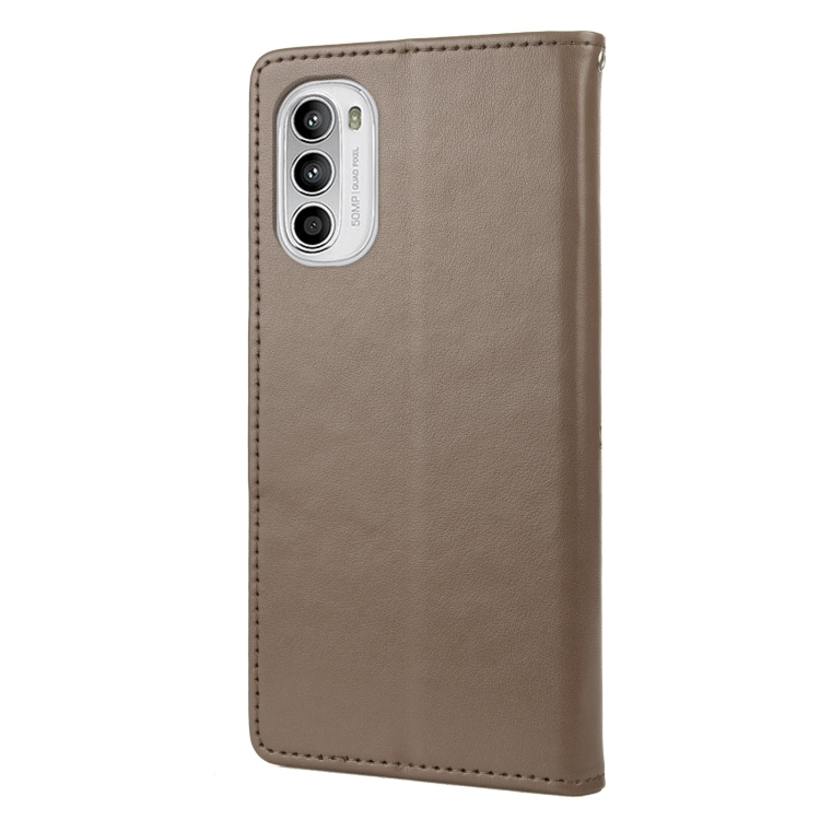  Motorola Moto G52/G82 Fodral Blommigt Tryck Grå
