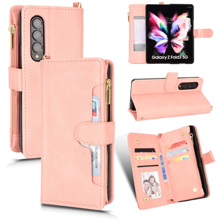  Galaxy Z Fold 3 Fodral Multifunktionell Rosa