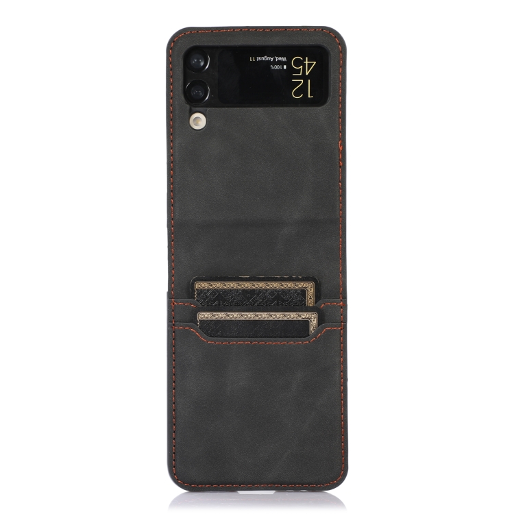  Galaxy Z Flip 3 Fodral Med 2 Kortfack Svart